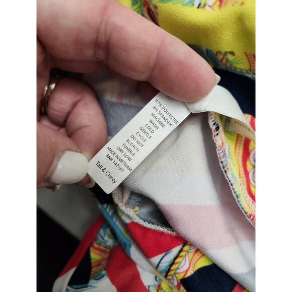 Lot 2 Tall & Curvy LuLaRoe TC Leggings Moroccan Print Zig Zag Fun Bright - Picture 6 of 6